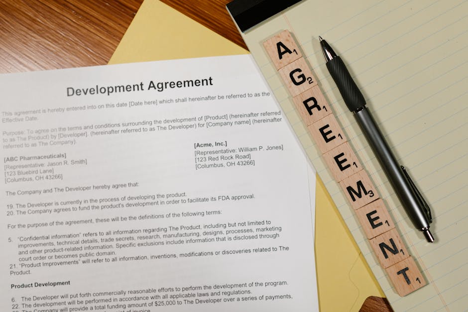 business professionals negotiating contract terms in professional office setting